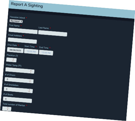 Report A Manta Sightiing